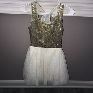 White and gold dress